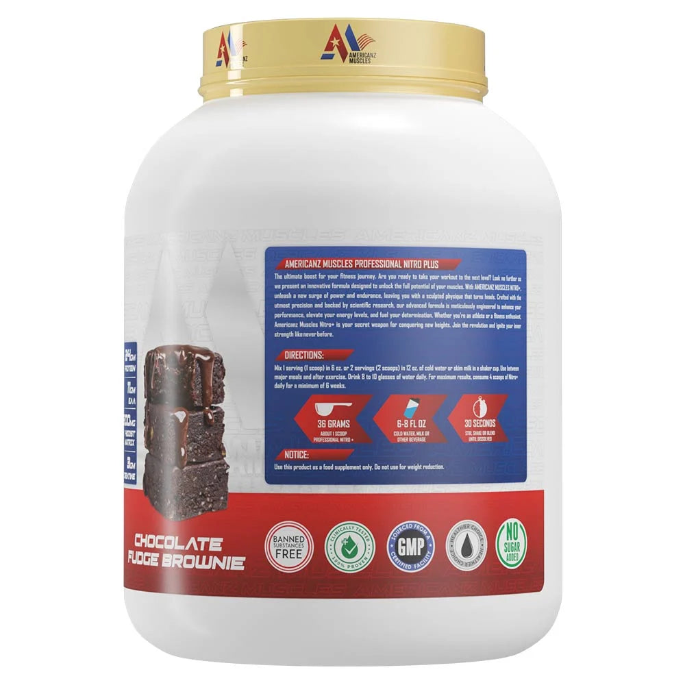Americanz Muscles Professional Nitro+ – High-Performance Protein for Muscle Growth & Recovery 4 lbs