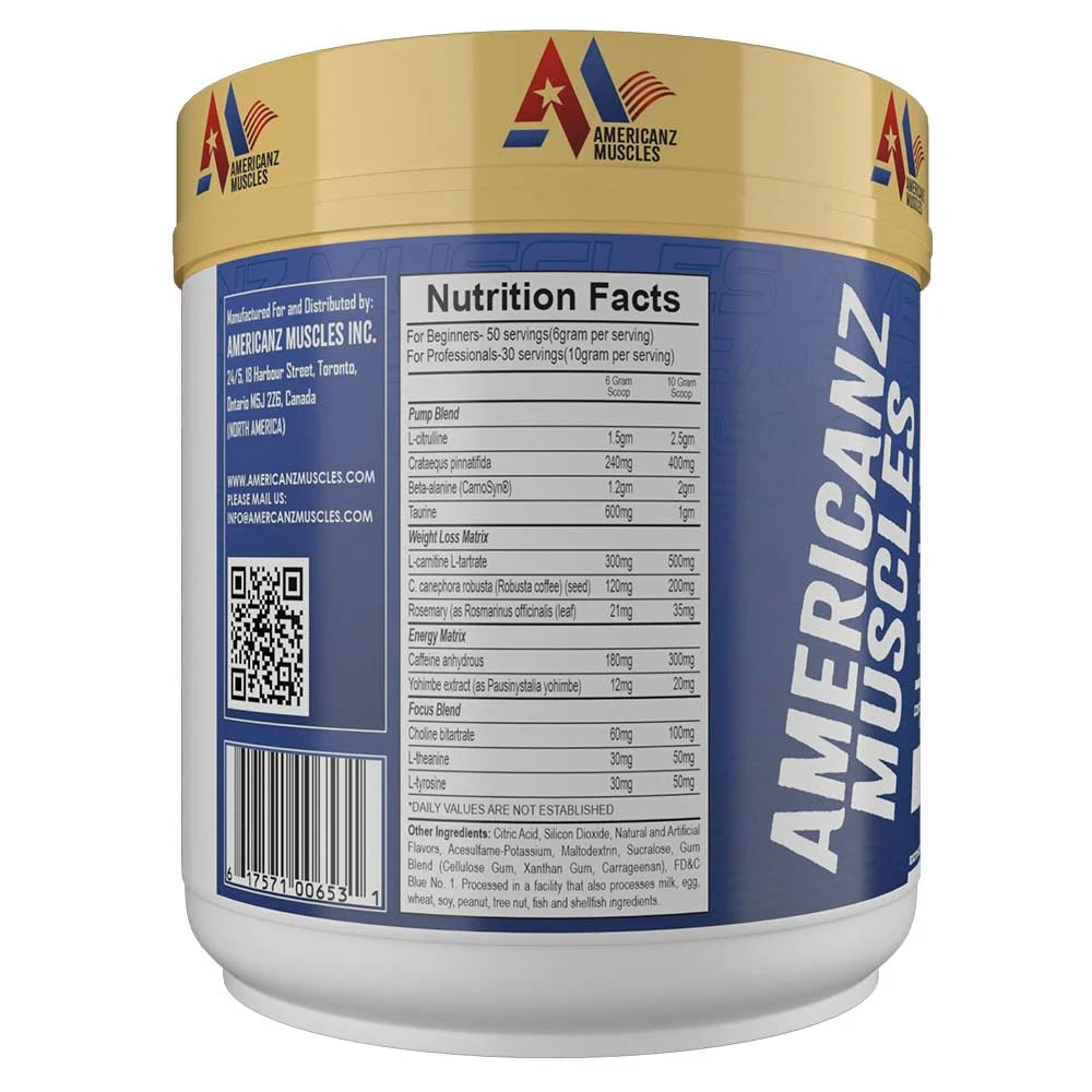 Americanz Muscles Super Burn – Powerful Fat Burner for Weight Loss, Energy & Metabolism Boost 50 Servings