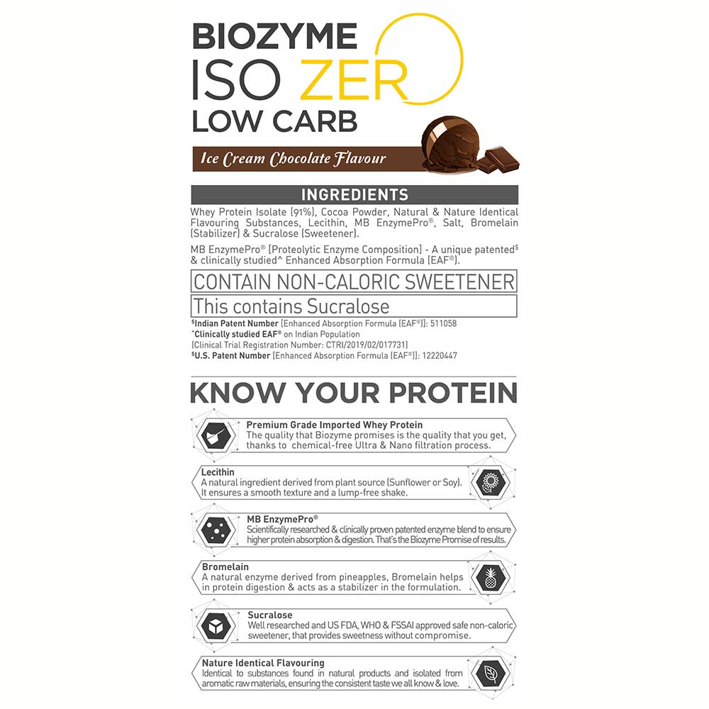 MuscleBlaze Biozyme Iso-Zero Low Carb Ice Cream Chocolate 4 kg
