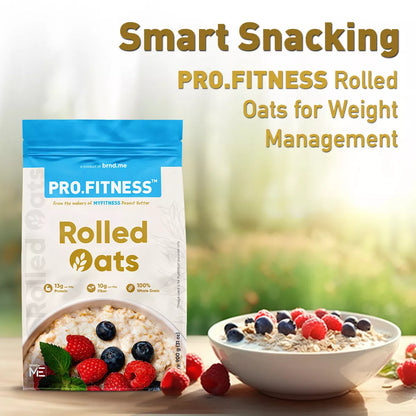 Pro.Fitness Rolled Oats | 13% Protein | Healthy Oats With High Fiber and Zero Cholesterol